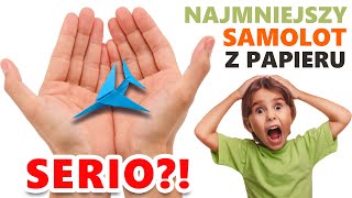 Najmniejszy SAMOLOT Z PAPIERU  Jak zrobić Mini Samolot Z Papieru  Mini Paper Airplane ORIGAMI ✈✈✈ [upl. by Ehtiaf]