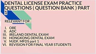 revision questions for dental license examsdentalexamdentistryeducation🇬🇧🇺🇸🇭🇰🇦🇺🇮🇪 [upl. by Noruq]