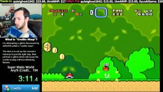 Super Mario World  4498 Former World Record Speedrun wCredits Warp Glitch [upl. by Rawley]