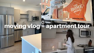 MOVING VLOG packing amp unboxing new apartment tour target runs amp organizing the new space [upl. by Noivert]