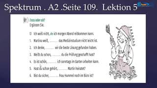 A2 Niveau Erklärung Seite 109  Lektion 5Arbeitsbuch تدريبات علي ماسبق [upl. by Icyak]