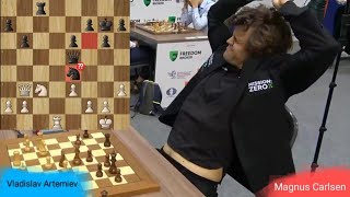 Magnus Carlsen Blunders His Knight  Vladislav Artemiev Vs Magnus Carlsen [upl. by Brocky]