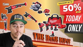 HUGE SAVINGS AT HOME DEPOT  TODAY ONLY Milwakee Dewalt Ryobi [upl. by Mort]