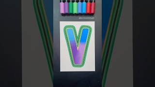 drawing “v” using posca markers✨🎨🤩 art drawing posca poscamarkers shorts shortsart [upl. by Einehpets]