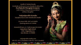 Vedya Spurthi Kondas Kuchipudi Rangapravesam Excerpts [upl. by Monteria444]