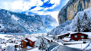 Lauterbrunnen Switzerland 4K 🇨🇭 The MOST Beautiful Village in Winter ❄️️ [upl. by Corvese]