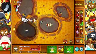 Lets Play Bloons Monkey City MOAB Camo Craziness Volcano Map No Commentary 262 [upl. by Leith]