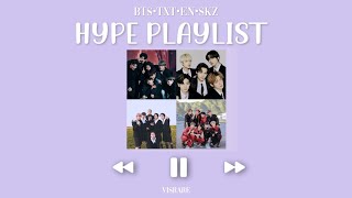 BTS TXT Enhypen and Stray Kids  Hype Playlist [upl. by Suoirred865]