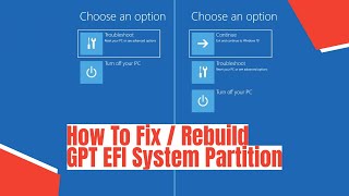 How To Fix  Rebuild GPT EFI System Partition [upl. by Redford]