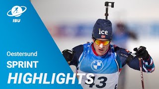 World Cup 2324 Oestersund Men Sprint Highlights [upl. by Klarika]