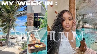 WEEK IN MY LIFE IN TULUM  VACA VLOG spa beach cenote etc [upl. by Lleinad241]