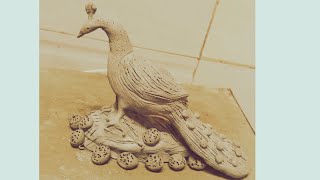 beautiful beacock 🦚 mitti se mor beacock made of clay clayidol ytvideoart [upl. by Ylatan]