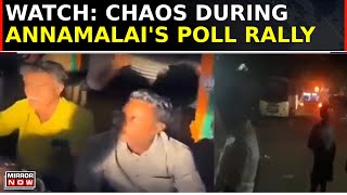 BJP DMK Clash In Tamil Nadus Coimbatore Chaos During Annamalais Election Rally  English News [upl. by Nylcaj]