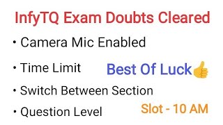 InfyTQ Exam Experience  InfyTQ Exam Doubts Cleared  Mic Enabled  InfyTQ 2023 First Slot Exam [upl. by Elram]