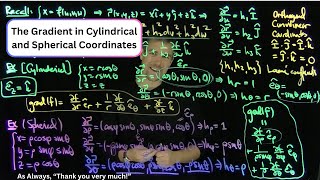 The Gradient in Cylindrical and Spherical Coordinates [upl. by Aihceyt480]