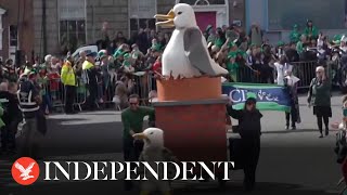 Live St Patricks Day parade marches through the Irish capital [upl. by Franckot]