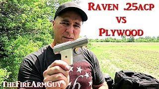 Phoenix Raven 25acp vs 3 Sheets of Plywood  TheFireArmGuy [upl. by Ingalls73]