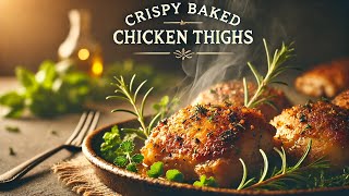 crispy baked chicken thighs in the oven  Baked Chicken Thighs are difficult to mess up [upl. by Ennalyrehc]