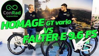 Duell der TrekkingFullies Riese amp Müller Homage vs Falter E 96 FS  Vergleich [upl. by Ashla]