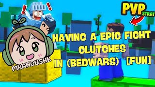 Having an epic fight clutches in Bedwars  Roblox  Mr Anoushk Gaming [upl. by Griggs]