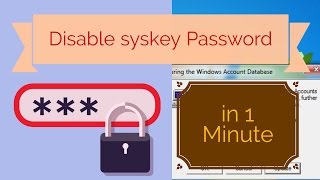 Disable syskey in 1 Minute [upl. by Aniuqaoj]