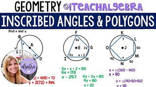 Geometry  Inscribed Angles and Polygons [upl. by Annayehc]