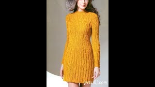 Вязаные Платья Спицами 2019  Knitted Dresses with Knitting Needles  Strickkleider mit Stricknadeln [upl. by Rufford]