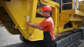 How to unfold a Keestrack B4 Jaw Crusher [upl. by Akeinahs854]