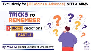 Tricks to Remember sBlock Reactions  Part1  Jee Mains  Advance  NEET BITSAT  AIIMS [upl. by Nicky]