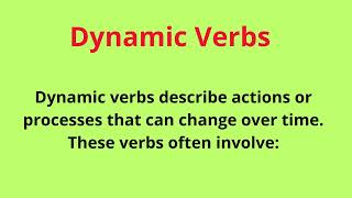 Stative Verbs VS Dynamic Verbs [upl. by Astrid592]