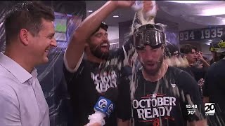 Inside the Tigers clubhouse player interviews as they celebrate playoff berth [upl. by Yenittirb330]