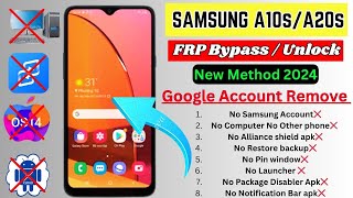 Samsung A02sA03sA10sA20sA30A12A50 FRP Bypass Android 12  Google Account Unlock Without Pc2024 [upl. by Htrowslle]