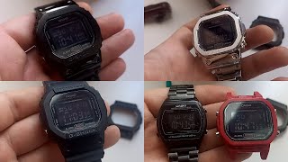 GShock DW5600HR in metal cases and bands Grefit metal mod metal conversion kits [upl. by Yllim]