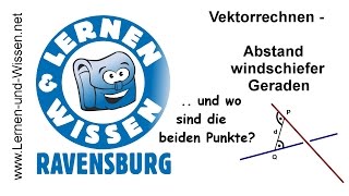 Abstand windschiefer Geraden und Punktberechnung by Lernen amp Wissen [upl. by Muffin]