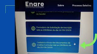 Cadastro e envio dos documentos de análise curricularEnare 2023 saude enare curriculo [upl. by Sirah]