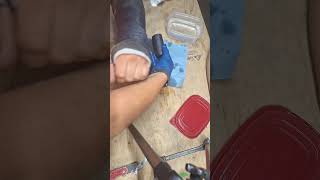 Rewrapping my cast shorts medical hobby diy redneck [upl. by Aneleve]