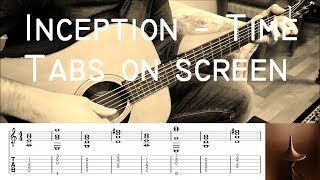 Inception  Time Hans Zimmer  Fingerstyle Guitar Cover with tabs on screen [upl. by Genovera]