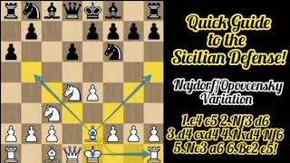 Quick Guide to the Sicilian Defense  NajdorfOpovcensky Variation [upl. by Sherm]