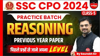 SSC CPO 2024  SSC CPO Previous Year Paper  Reasoning Class 5  SSC CPO Reasoning by Saurabh Sir [upl. by Regnig490]