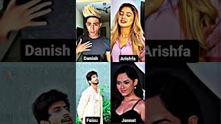 Faisu vs jannat zubair vs Arishfa khan vs Danish zehen status viral danishfaisujannatarishfa [upl. by Ymassej]