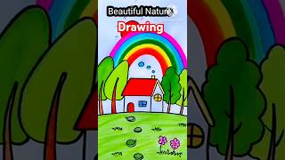 Beautiful nature drawing  how to draw a beautiful nature naturedrawing naturedrawingvideo shorts [upl. by Oilime]