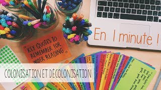 Fiches de révision 4  Colonisation et décolonisation [upl. by Nerland]