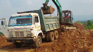 Kobelco SK140 Cutting Overburden in Stone Mines  Precision in Action [upl. by Nosyerg468]