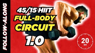 4515 HIIT Full Body Fat Loss Circuit Follow Along Workout [upl. by Cressler]