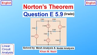 Nortons Theorem Question E 59 Irwin English [upl. by Nerrot]