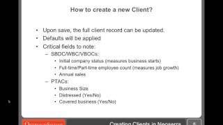 Creating New Clients in Neoserra [upl. by Niwrad]