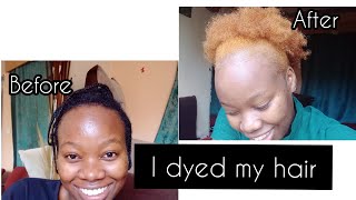 Dying my Natural hair Honey Blonde Creme of NatureBlonde Head [upl. by Kreindler]