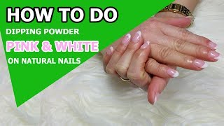 How To Do Pink amp White Dipping Powder ♥ SNS Nails  Dipping Powder ♥ Regal Nails Salon [upl. by Assirialc9]