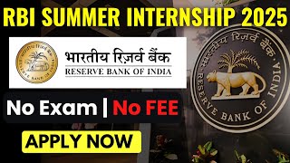 RBI Summer Internship 2025 Everything You Need to Know [upl. by Eran]