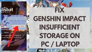 How to Fix Genshin Impact Insufficient Storage on PC  Laptop 2022 [upl. by Desirae]